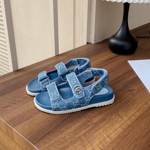 Gucci Wmns Gg Sandal 'Light Blue Denim' Women's