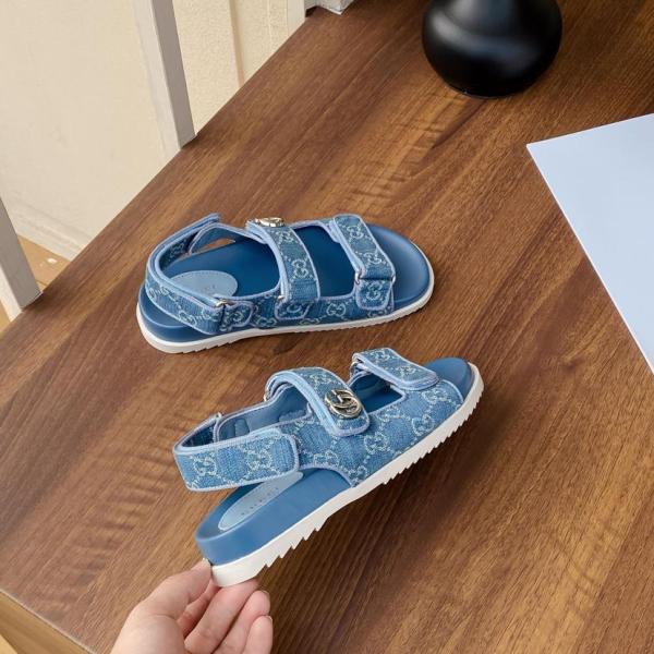 Gucci Wmns Gg Sandal 'Light Blue Denim' Women's