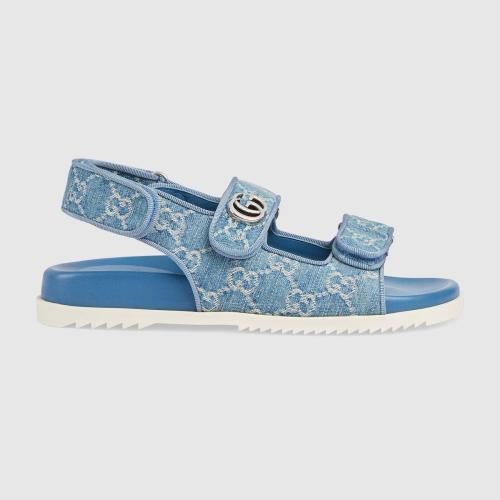 Gucci Wmns Gg Sandal 'Light Blue Denim' Women's