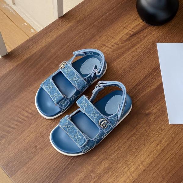 Gucci Wmns Gg Sandal 'Light Blue Denim' Women's