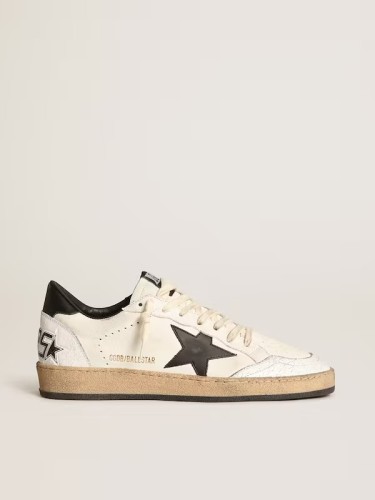 Golden Goose Ball Star in white nappa with black star GMF00117.F003771.10283