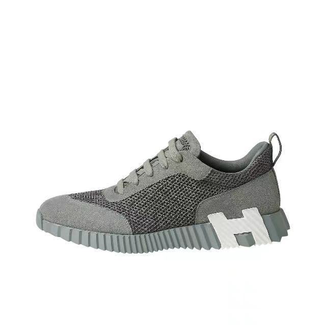 HERMES Bouncing Low top Sports Casual Shoes Gray