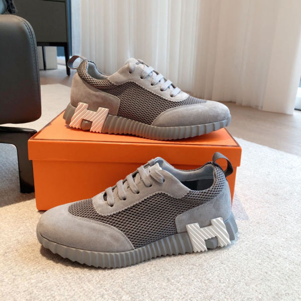 HERMES Bouncing Low top Sports Casual Shoes Gray