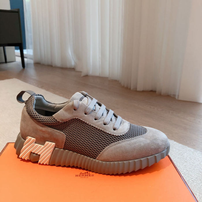 HERMES Bouncing Low top Sports Casual Shoes Gray