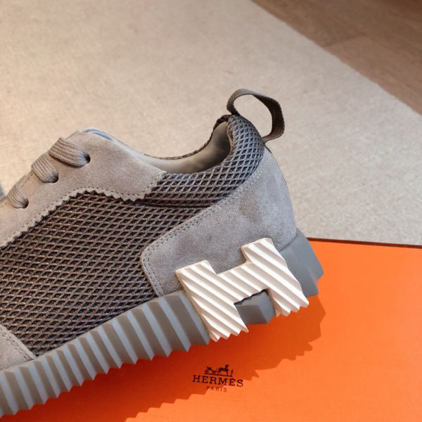 HERMES Bouncing Low top Sports Casual Shoes Gray