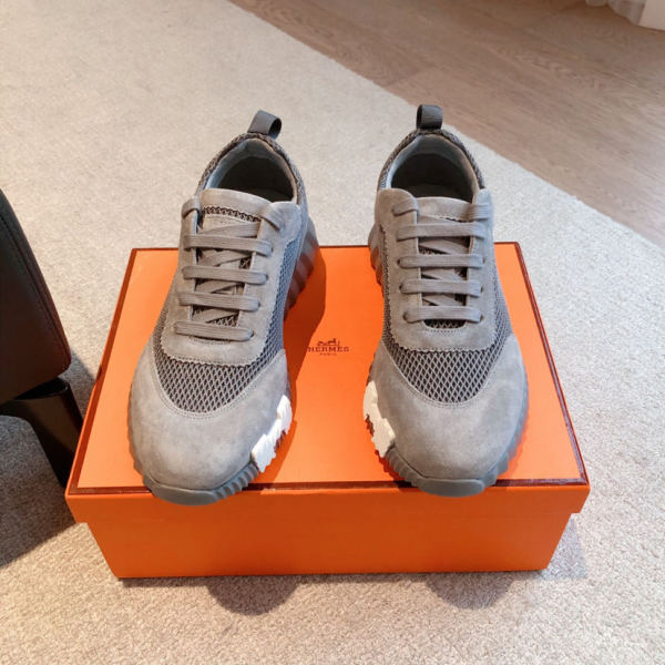 HERMES Bouncing Low top Sports Casual Shoes Gray