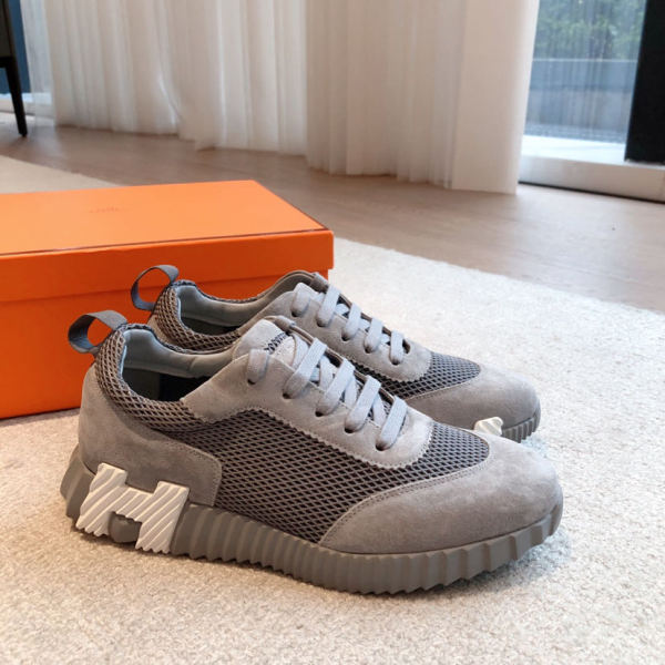 HERMES Bouncing Low top Sports Casual Shoes Gray