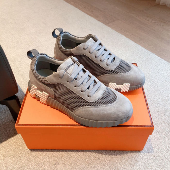 HERMES Bouncing Low top Sports Casual Shoes Gray