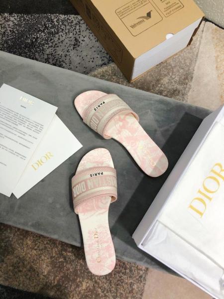 DIOR Dway Slide Slippers Women's Light Pink