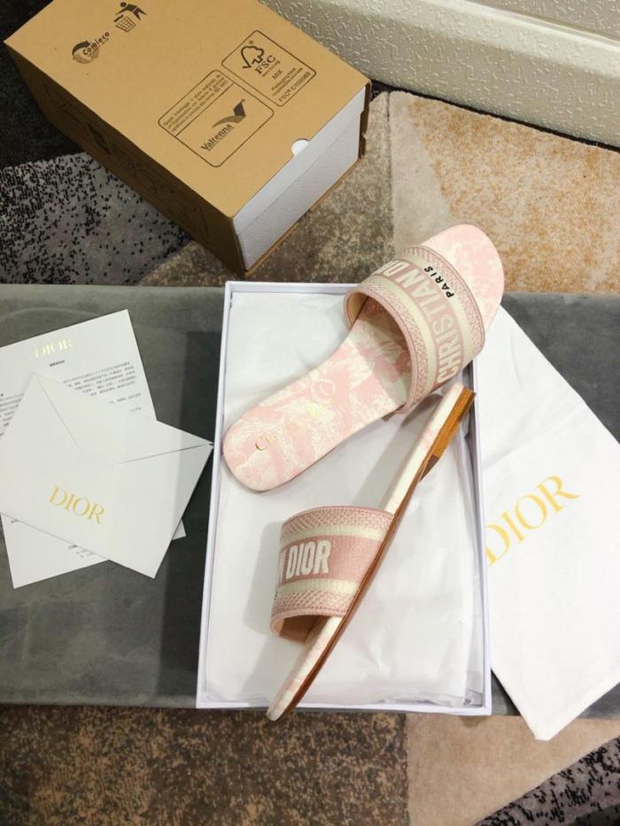 DIOR Dway Slide Slippers Women's Light Pink