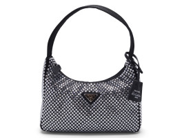 Handbag Prada Re-Edition 2000 Crystal Mini Bag Black 1NE515_2AWL_F0T7O - 1BC515_2AWL_F0T7O_V_OOO size 22*6*17 cm