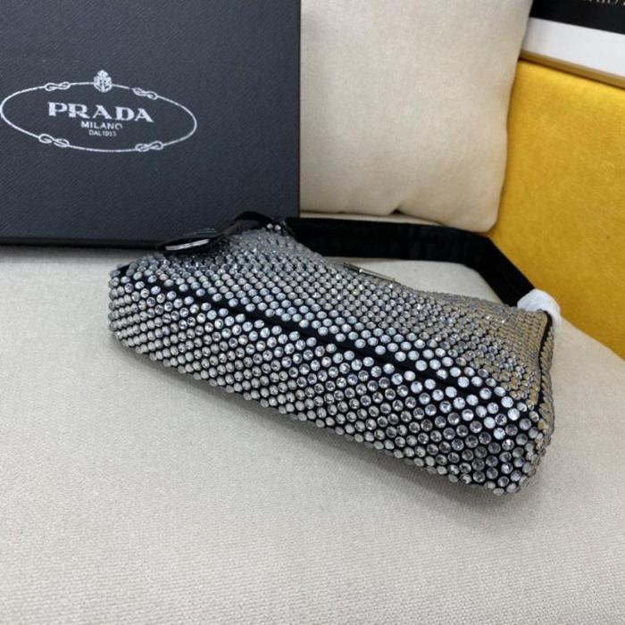 Handbag Prada Re-Edition 2000 Crystal Mini Bag Black 1NE515_2AWL_F0T7O - 1BC515_2AWL_F0T7O_V_OOO size 22*6*17 cm