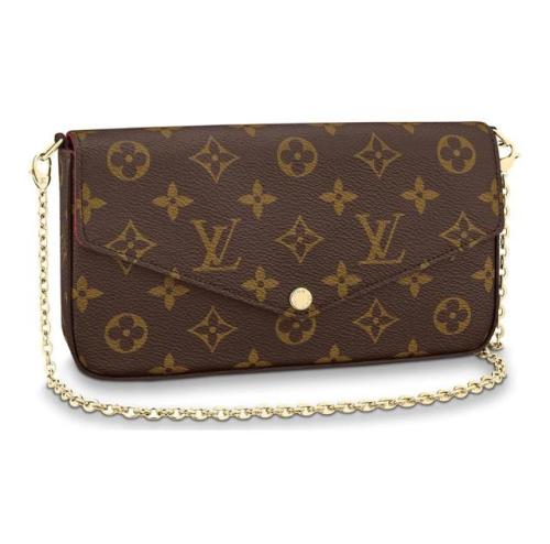 LOUIS VUITTON Women's Felicie Pochette Monogram Chain Shoulder Bag Brown M61276 size L21*W3*H12cm