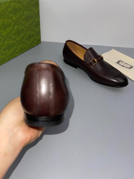 GUCCI Jordaan Loafer Brown Leather Women's