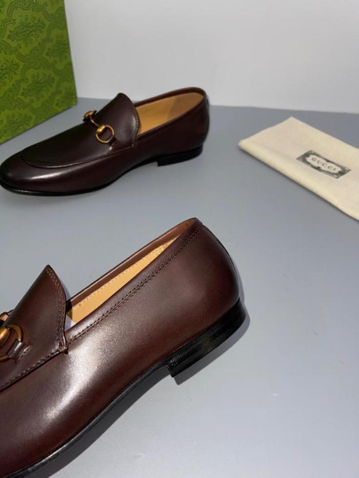 GUCCI Jordaan Loafer Brown Leather Women's