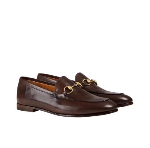GUCCI Jordaan Loafer Brown Leather Women's