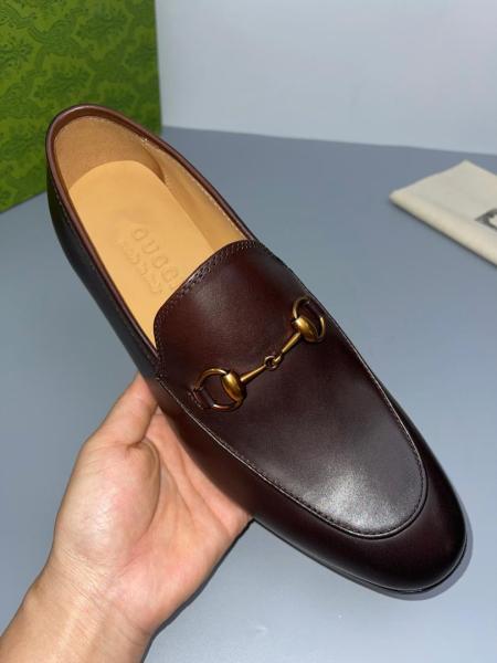 GUCCI Jordaan Loafer Brown Leather Women's