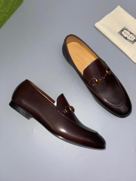 GUCCI Jordaan Loafer Brown Leather Women's