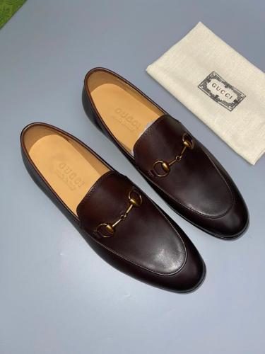 GUCCI Jordaan Loafer Brown Leather Women's
