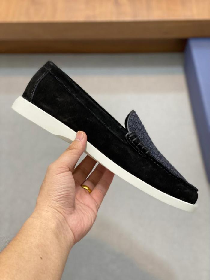 Dior Granville Loafer Black Suede and Dior Oblique Jacquard 3LO131ZYJ_H969