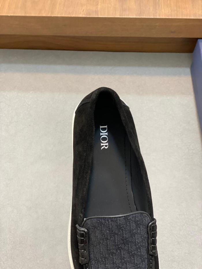 Dior Granville Loafer Black Suede and Dior Oblique Jacquard 3LO131ZYJ_H969