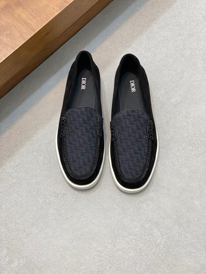 Dior Granville Loafer Black Suede and Dior Oblique Jacquard 3LO131ZYJ_H969