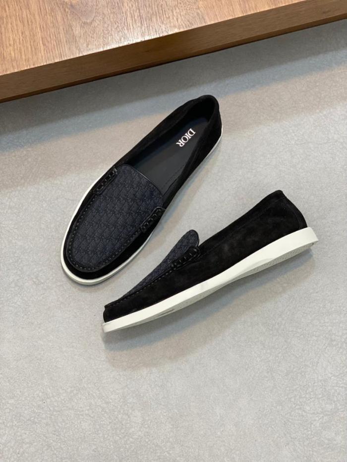 Dior Granville Loafer Black Suede and Dior Oblique Jacquard 3LO131ZYJ_H969