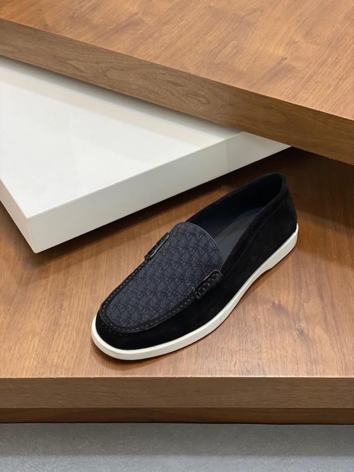 Dior Granville Loafer Black Suede and Dior Oblique Jacquard 3LO131ZYJ_H969