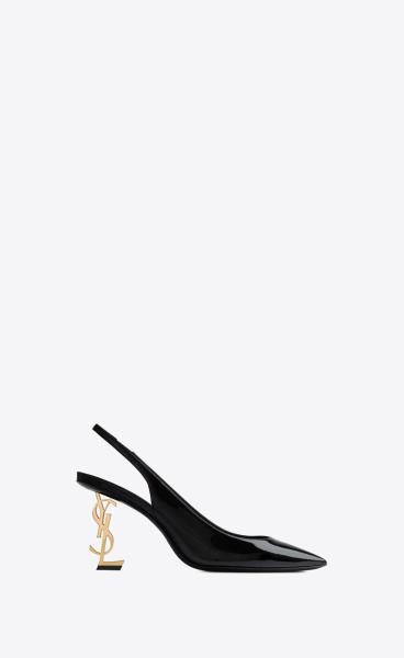 Saint Laurent OPYUM SLINGBACK PUMPS IN PATENT LEATHER 6301080NPKK1000