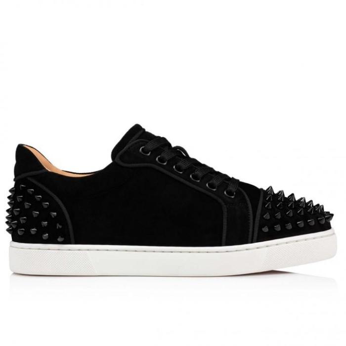 Christian Louboutin Vieira 2 Sneakers Veau velours Black 1210494CM53