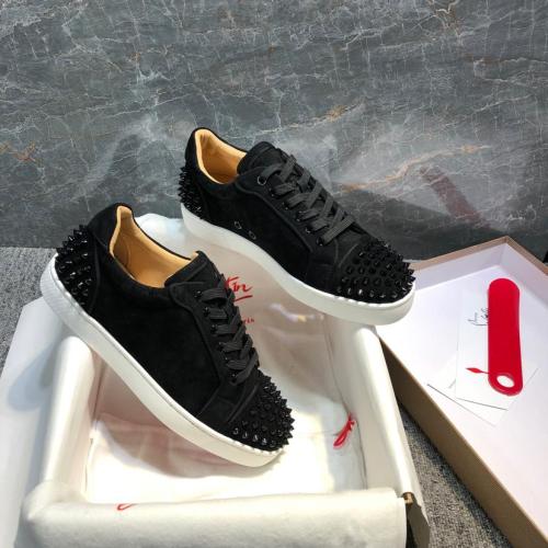 Christian Louboutin Vieira 2 Sneakers Veau velours Black 1210494CM53