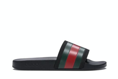 GUCCI Rubber Slides Red Green