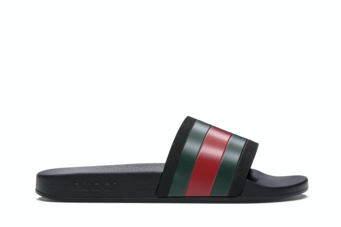 GUCCI Rubber Slides Red Green