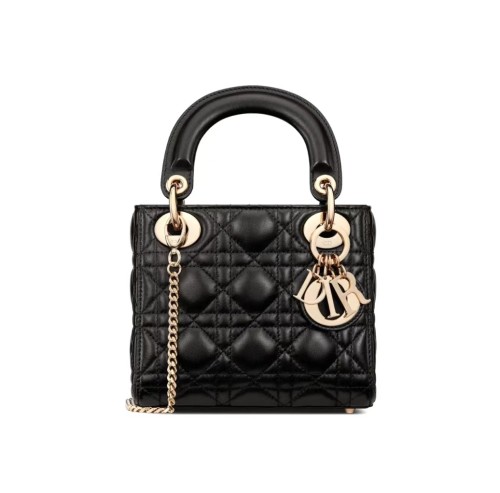 DIOR Lady Dior Sheepskin Daisie Bag Shoulder Bag Crossbody Bag Handbag Mini Women's Black M0505ONGE-M900 size 17*7*17 cm