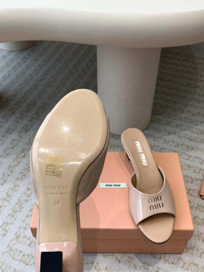 MIU MIU Slide Slippers Women's White