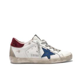Golden Goose Super Star Cow Leather Stylish Skateboarding Shoes White Red