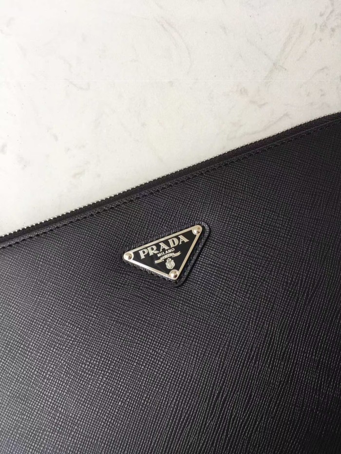 Handbags Prada Saffiano Leather Clutch 2VF017_9Z2_F0002_V_OOO size 23.5*4*15.5 cm