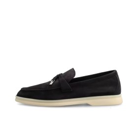 Loro Piana Suede Loafers Black