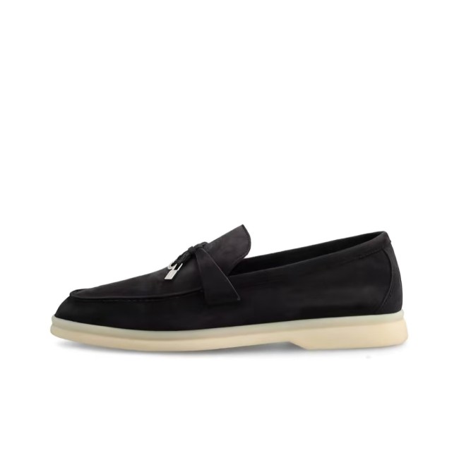 Loro Piana Suede Loafers Black