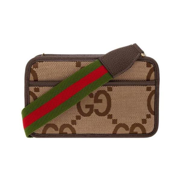 GUCCI Jumbo GG Canvas Shoulder Bag, Crossbody Bag Mini Men's Beige Brown 696075-UKMDG-2570 size 22.5*7*14 cm