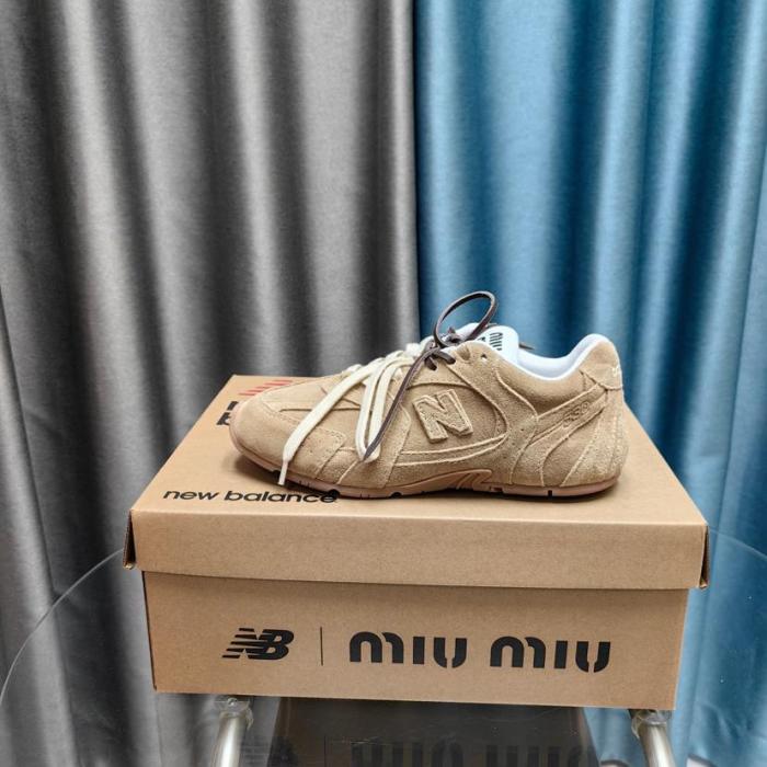 New Balance x MIU MIU NB 530 SL Qixi Festival Model Anti Slip Wear Resistant Low Top Casual Shoes Women's Light Umber