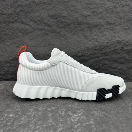 HERMES Bouncing Low Top Casual Shoes Men's White Orange