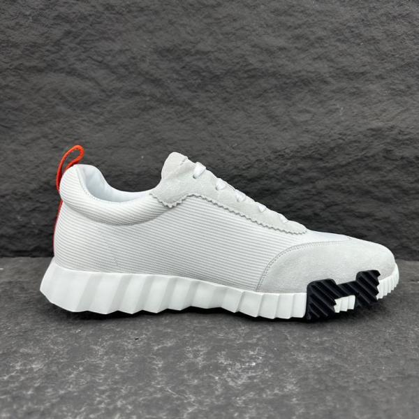 HERMES Bouncing Low Top Casual Shoes Men's White Orange
