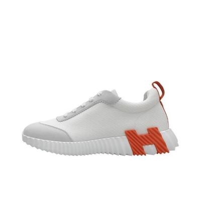 HERMES Bouncing Low Top Casual Shoes Men's White Orange