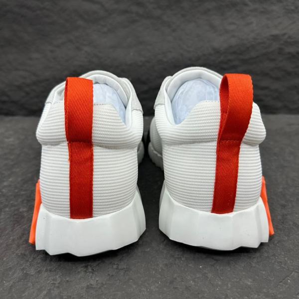 HERMES Bouncing Low Top Casual Shoes Men's White Orange