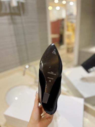 Givenchy Shark Lock Cow Leather Foldover Boots Knee high Boots 9cm Women's Black