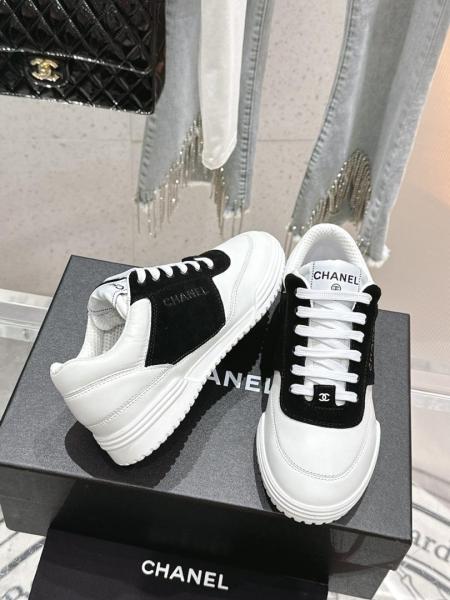 CHANEL Skateboard Shoes Women's Low-top White Black G45470 B15160 NT786
