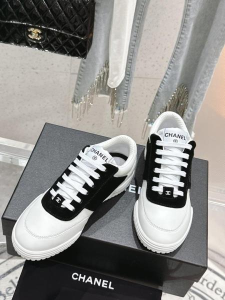 CHANEL Skateboard Shoes Women's Low-top White Black G45470 B15160 NT786