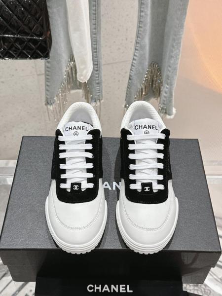 CHANEL Skateboard Shoes Women's Low-top White Black G45470 B15160 NT786