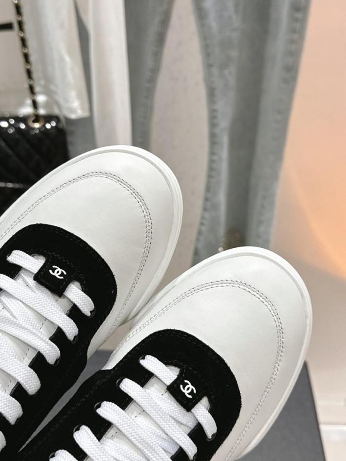 CHANEL Skateboard Shoes Women's Low-top White Black G45470 B15160 NT786